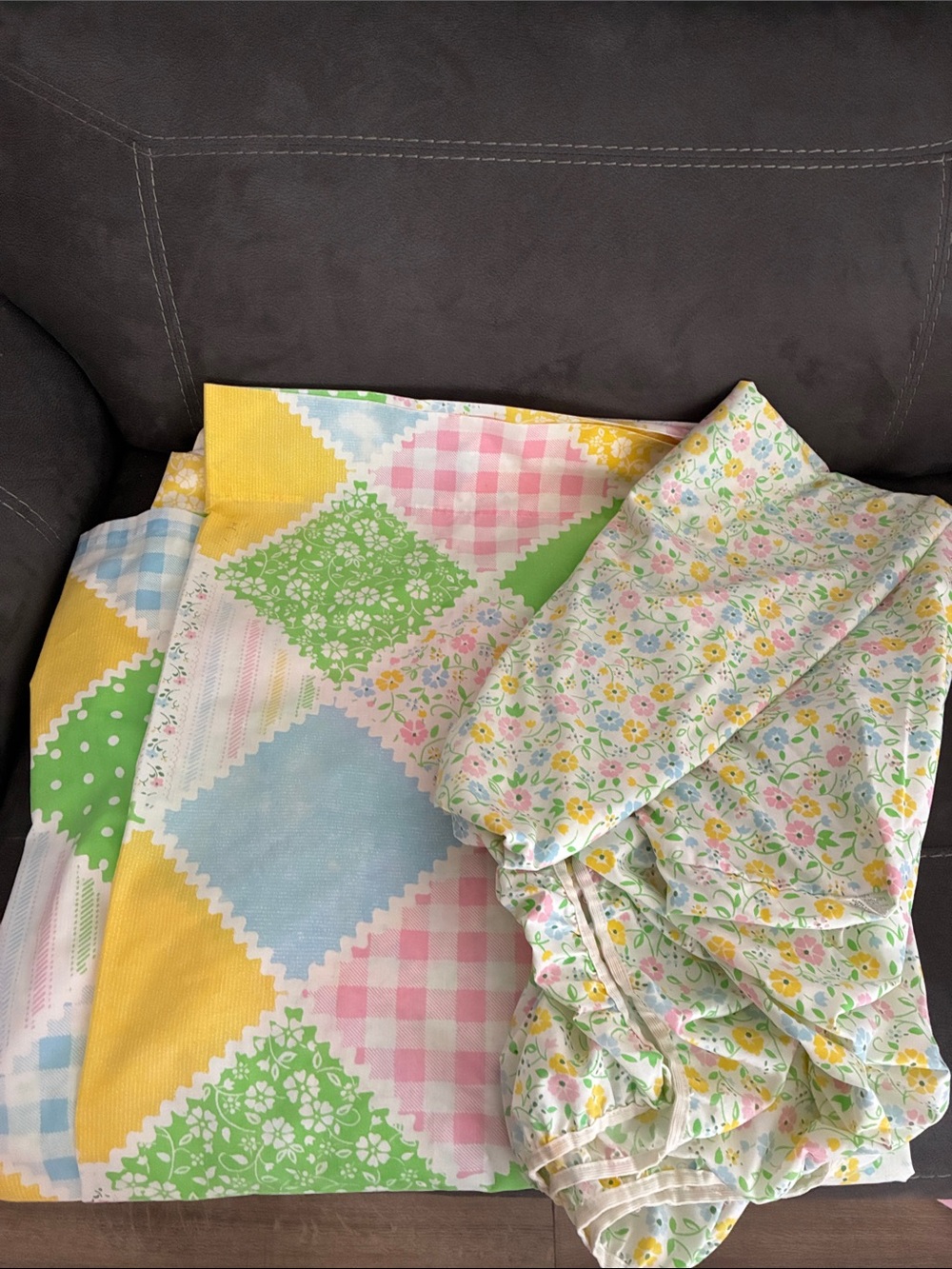 Perma Prest Sears Vintage 1960s
1970s Retro Patchwork Cottagecore
Sheets FULL